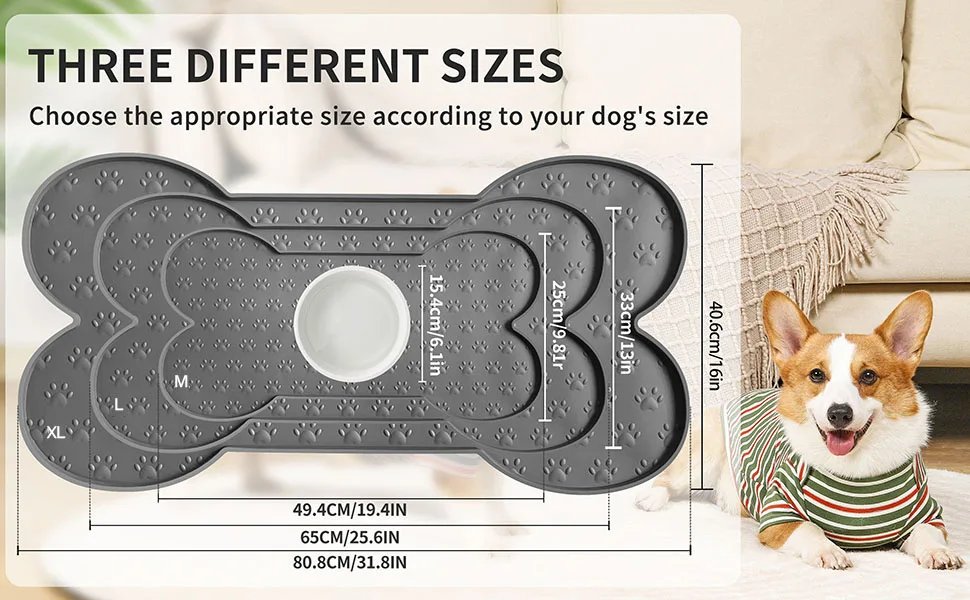 Napperon en silicone antidérapant pour animaux de compagnie, bol pour chien, coussretours d'alimentation étanche, bord suréWer, tapis d'alimentation pour chiot, ThUNICEF