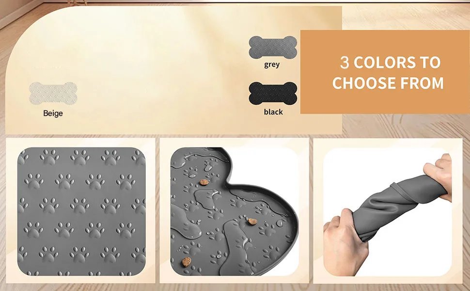 Napperon en silicone antidérapant pour animaux de compagnie, bol pour chien, coussretours d'alimentation étanche, bord suréWer, tapis d'alimentation pour chiot, ThUNICEF