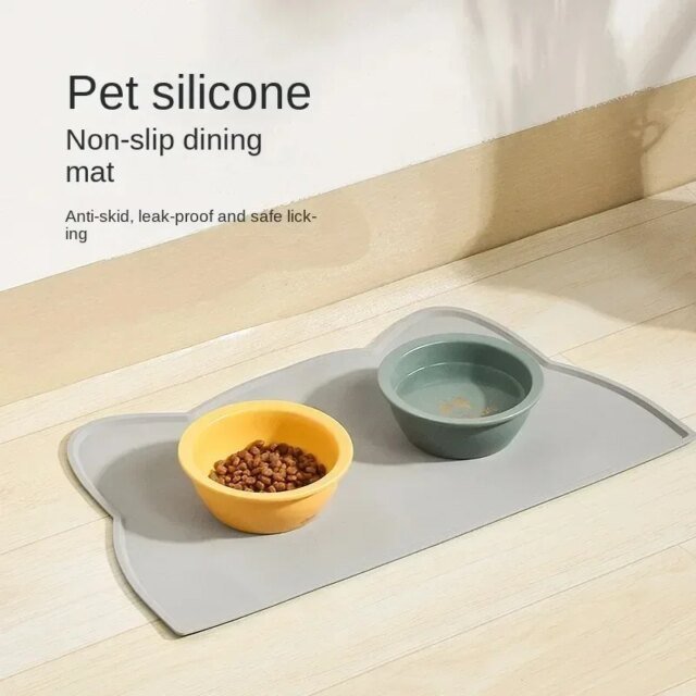 Coussin de bol en polymère de silicone antidérapant pour animaux de compagnie | tapis d'alimentation anti-fuite | mangeoire pour chat et chien – Image 5