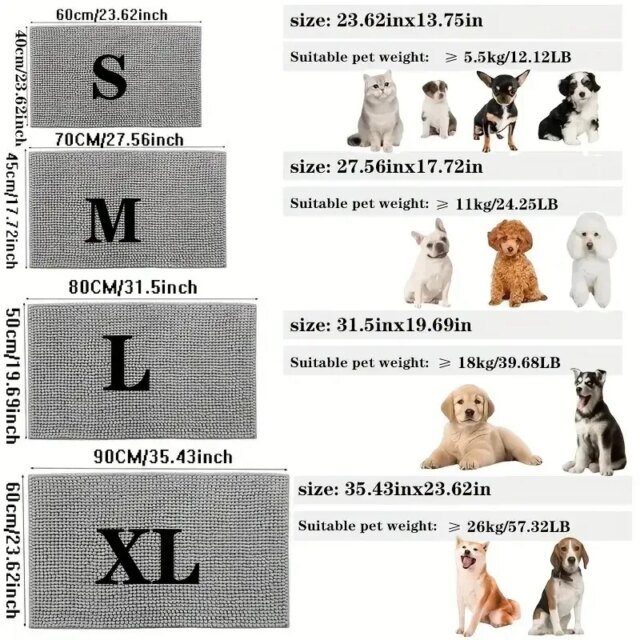 Polymères de porte d'intérieur | tapis de boue super absorbants pour pattes de chiens sales et chaussures boueuses | paillassons de sol de bienvenue coordonnants – Image 3