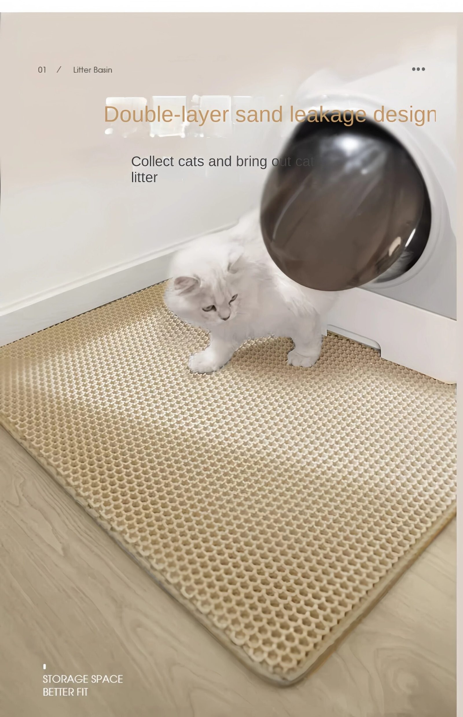 Polymères de Litière pour Chat, Double Couche, Imperméable, Lavable, Fournitures de Nettoyage pour Animaux de Compagnie