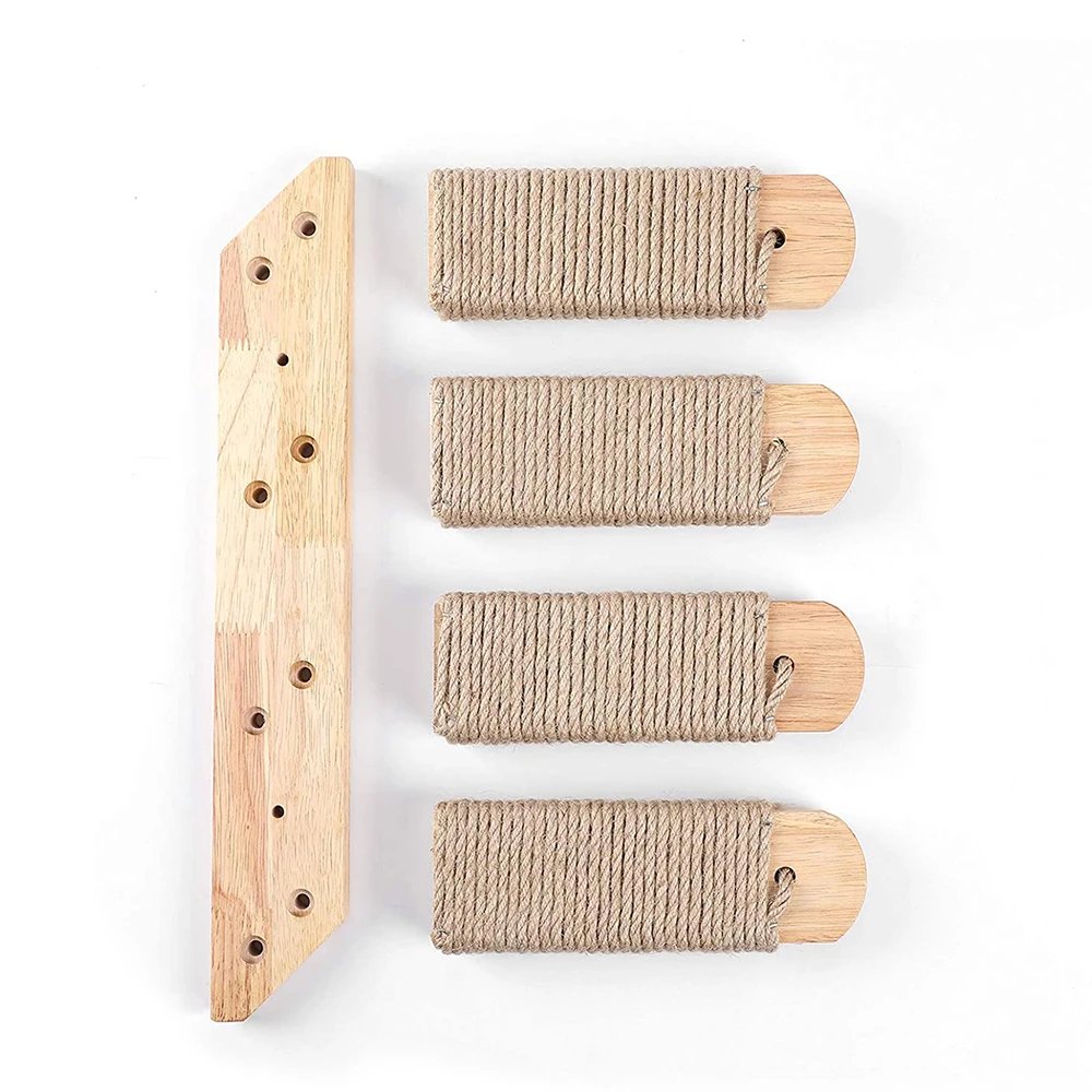 Étagère d'escalade murale pour chat, escalier à quatre marches avec poteau à gratter en sisal, tour d'arbre pour chats, plate-forme de saut, meubles pour animaux de compagnie Étagère d'escalade murale pour chat, escalier à quatre marches avec poteau à gratter en sisal, tour d'arbre pour chats, plate-forme de saut, meubles pour animaux de compagnie