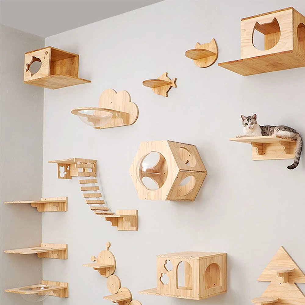 Étagère d'escalade murale pour chat, escalier à quatre marches avec poteau à gratter en sisal, tour d'arbre pour chats, plate-forme de saut, meubles pour animaux de compagnie Étagère d'escalade murale pour chat, escalier à quatre marches avec poteau à gratter en sisal, tour d'arbre pour chats, plate-forme de saut, meubles pour animaux de compagnie