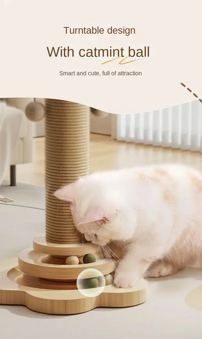 Cadre d'escalade en bois massif pour chat, jouets pour animaux de compagnie, planche à gratter en sisal durable, une pièce, colonne de saisie avec jouets colorés pour chat Cadre d'escalade en bois massif pour chat, jouets pour animaux de compagnie, planche à gratter en sisal durable, une pièce, colonne de saisie avec jouets colorés pour chat