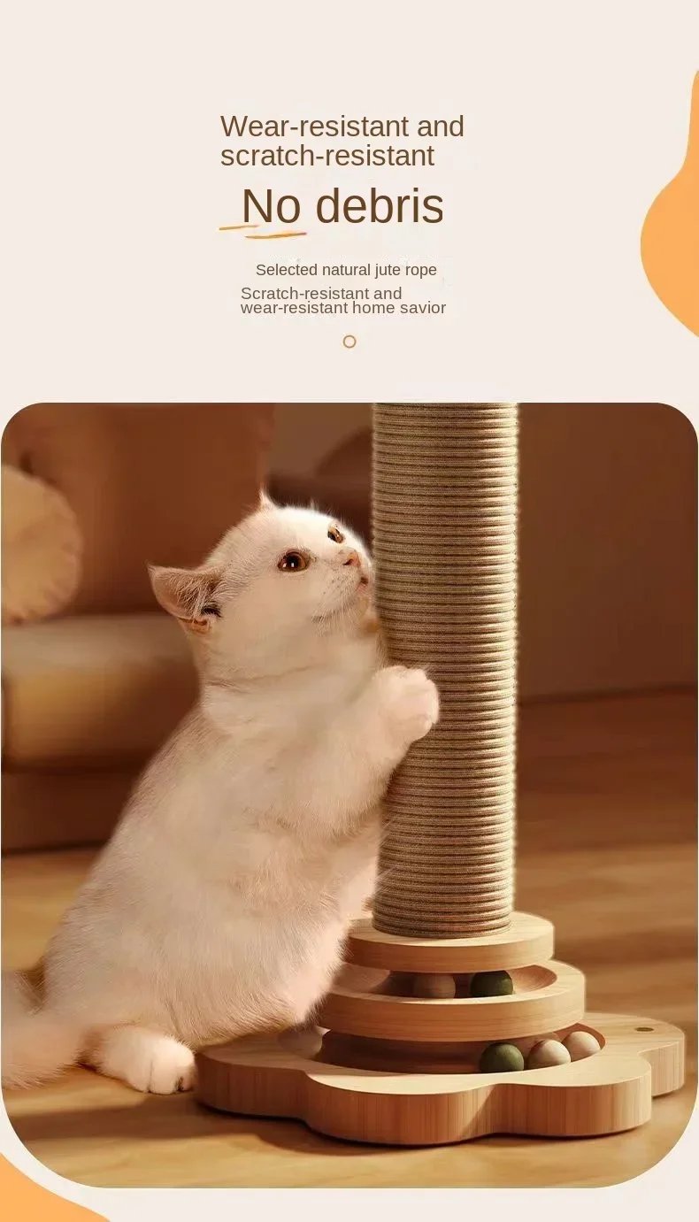 Cadre d'escalade en bois massif pour chat, jouets pour animaux de compagnie, planche à gratter en sisal durable, une pièce, colonne de saisie avec jouets colorés pour chat Cadre d'escalade en bois massif pour chat, jouets pour animaux de compagnie, planche à gratter en sisal durable, une pièce, colonne de saisie avec jouets colorés pour chat