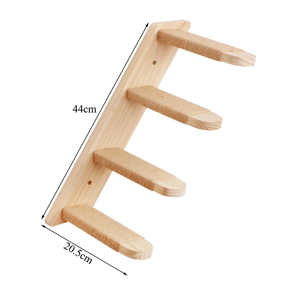 Ensemble d'étagères d'escalade en bois pour chat, meubles muraux, hamac, perchoir, échelle en sisal, lits à gratter, perchoirs stables pour chaton
