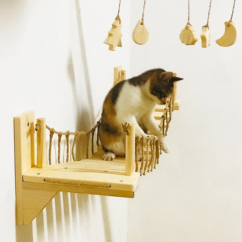 Pont mural pour chat, arbre à chat, lit hamac, échelle pour chat en Sisal, cadre d'escalade, meuble, jouet Pont mural pour chat, arbre à chat, lit hamac, échelle pour chat en Sisal, cadre d'escalade, meuble, jouet