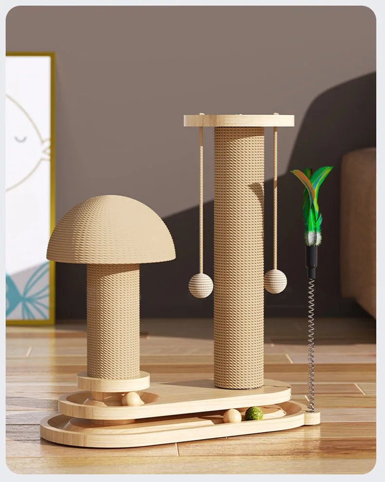 Planche à gratter en bois massif pour animaux de compagnie, cadre d'escalade en sisal pour chat, colonne IkColumn, fournitures d'entraînement, produits et accessoires colorés Planche à gratter en bois massif pour animaux de compagnie, cadre d'escalade en sisal pour chat, colonne IkColumn, fournitures d'entraînement, produits et accessoires colorés