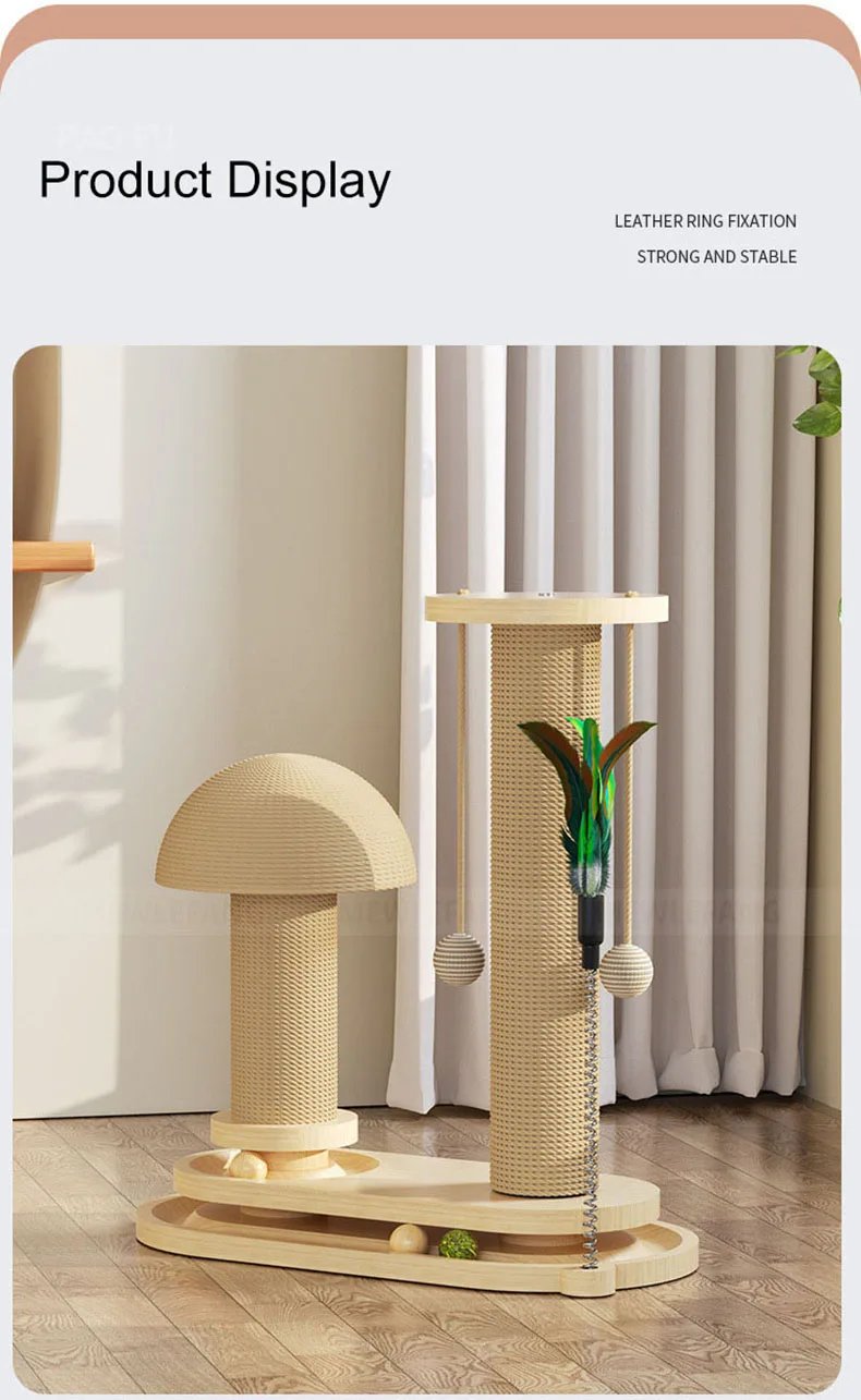 Planche à gratter en bois massif pour animaux de compagnie, cadre d'escalade en sisal pour chat, colonne IkColumn, fournitures d'entraînement, produits et accessoires colorés Planche à gratter en bois massif pour animaux de compagnie, cadre d'escalade en sisal pour chat, colonne IkColumn, fournitures d'entraînement, produits et accessoires colorés