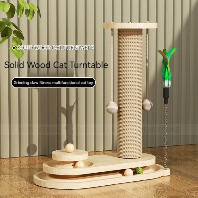 Planche à gratter en bois massif pour animaux de compagnie | cadre d'escalade en sisal pour chat | fournitures d'entraînement, produits et accessoires colorés – Image 3