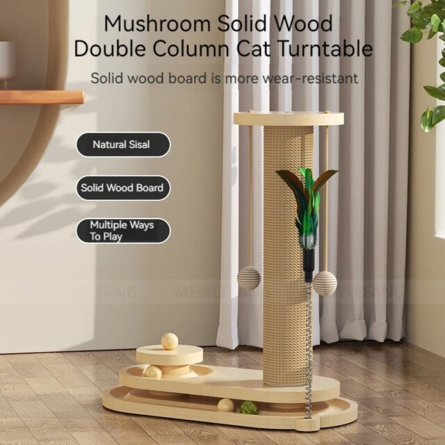 Planche à gratter en bois massif pour animaux de compagnie | cadre d'escalade en sisal pour chat | fournitures d'entraînement, produits et accessoires colorés – Image 2