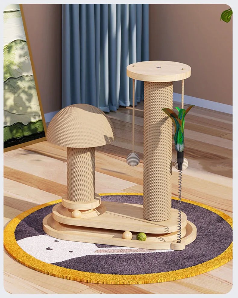 Planche à gratter en bois massif pour animaux de compagnie, cadre d'escalade en sisal pour chat, colonne IkColumn, fournitures d'entraînement, produits et accessoires colorés Planche à gratter en bois massif pour animaux de compagnie, cadre d'escalade en sisal pour chat, colonne IkColumn, fournitures d'entraînement, produits et accessoires colorés