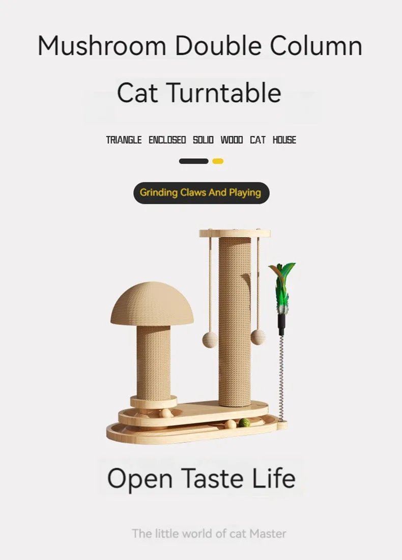 Planche à gratter en bois massif pour animaux de compagnie, cadre d'escalade en sisal pour chat, colonne IkColumn, fournitures d'entraînement, produits et accessoires colorés Planche à gratter en bois massif pour animaux de compagnie, cadre d'escalade en sisal pour chat, colonne IkColumn, fournitures d'entraînement, produits et accessoires colorés