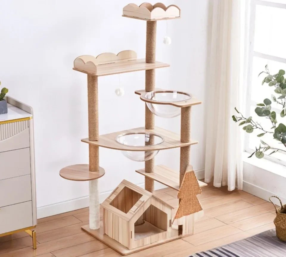 Cadre d'escalade à plusieurs couches pour chat, griffoirs, capacité de charge, capsule, planche à gratter, tours multicouches