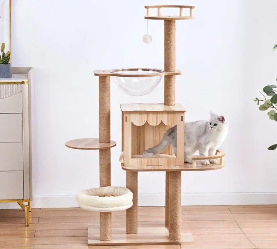 Cadre d'escalade à plusieurs couches pour chat, griffoirs, capacité de charge, capsule, planche à gratter, tours multicouches
