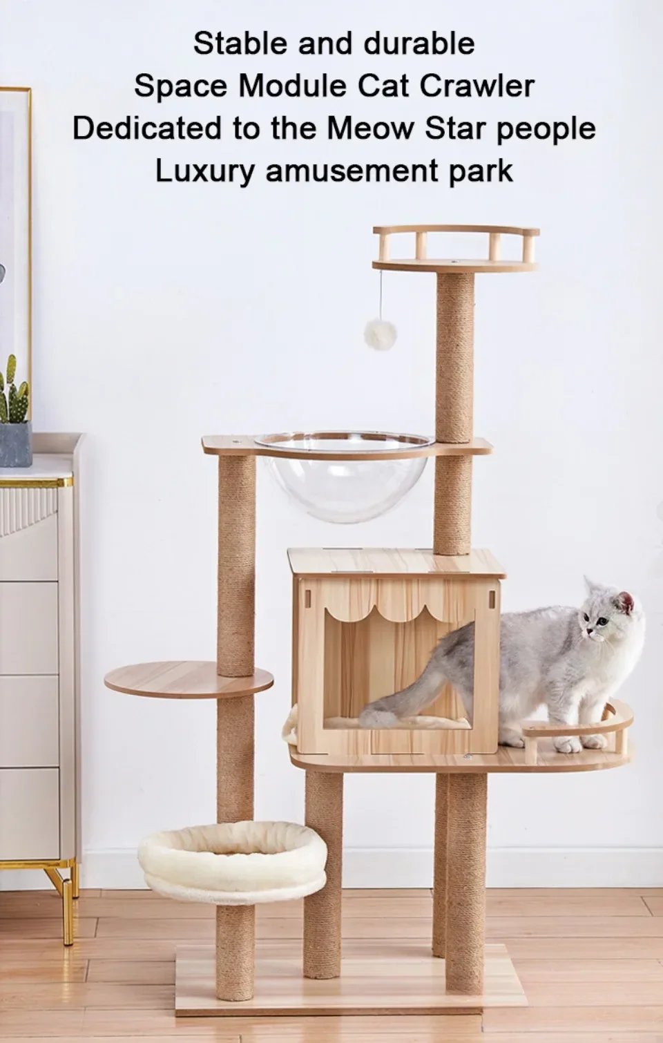 Cadre d'escalade à plusieurs couches pour chat, griffoirs, capacité de charge, capsule, planche à gratter, tours multicouches