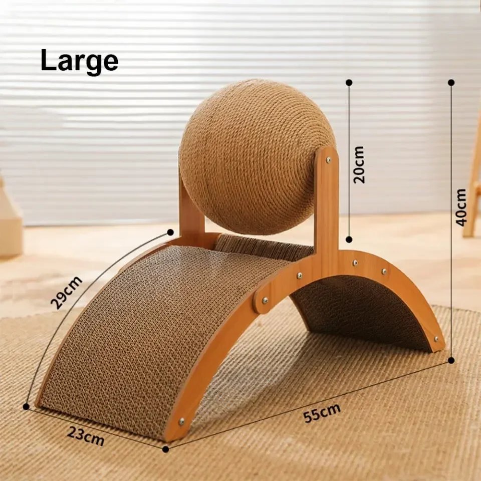 Boule à gratter pour chat en bois 2 en 1, planche à gratter en sisal, grattoir à patte en bois massif pour chats Boule à gratter pour chat en bois 2 en 1, planche à gratter en sisal, grattoir à patte en bois massif pour chats