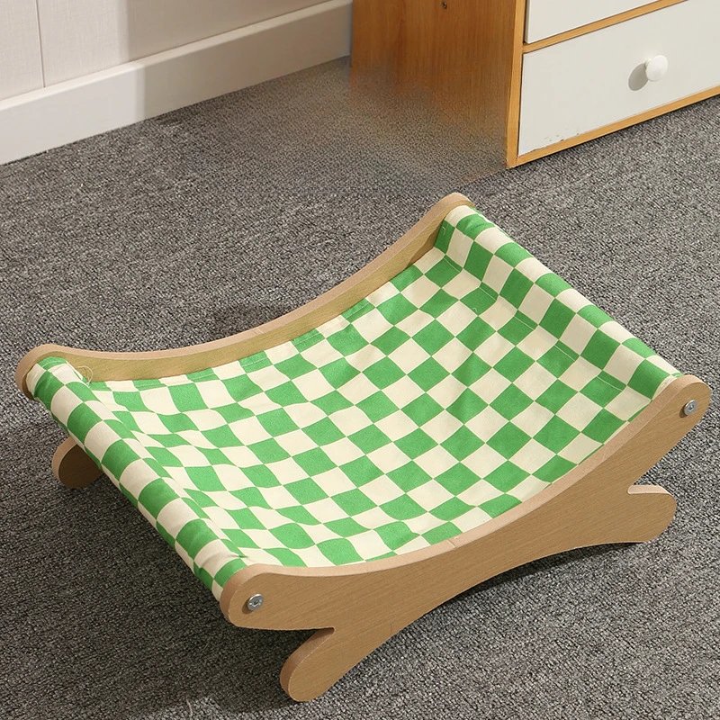 Chaises à bascule en bois massif pour animaux de compagnie, lits réglables, poignées amovibles, hamacs confortables, paniers de confrontation, meubles pour animaux de compagnie, chats et chiens, été Chaises à bascule en bois massif pour animaux de compagnie, lits réglables, poignées amovibles, hamacs confortables, paniers de confrontation, meubles pour animaux de compagnie, chats et chiens, été