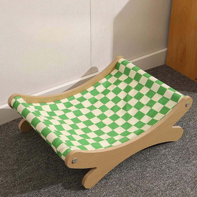 Chaises à bascule en bois massif pour animaux de compagnie, lits réglables, poignées amovibles, hamacs confortables, paniers de confrontation, meubles pour animaux de compagnie, chats et chiens, été Chaises à bascule en bois massif pour animaux de compagnie, lits réglables, poignées amovibles, hamacs confortables, paniers de confrontation, meubles pour animaux de compagnie, chats et chiens, été