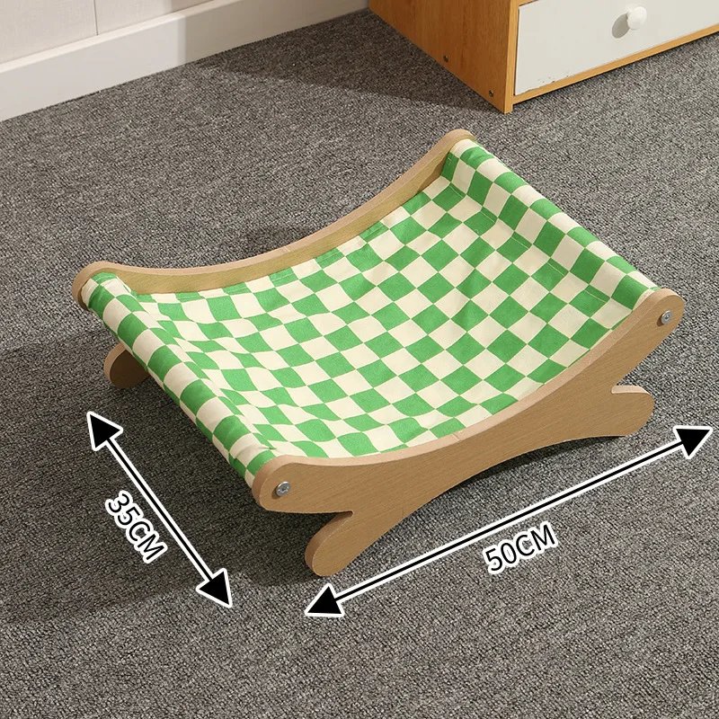 Chaises à bascule en bois massif pour animaux de compagnie, lits réglables, poignées amovibles, hamacs confortables, paniers de confrontation, meubles pour animaux de compagnie, chats et chiens, été Chaises à bascule en bois massif pour animaux de compagnie, lits réglables, poignées amovibles, hamacs confortables, paniers de confrontation, meubles pour animaux de compagnie, chats et chiens, été