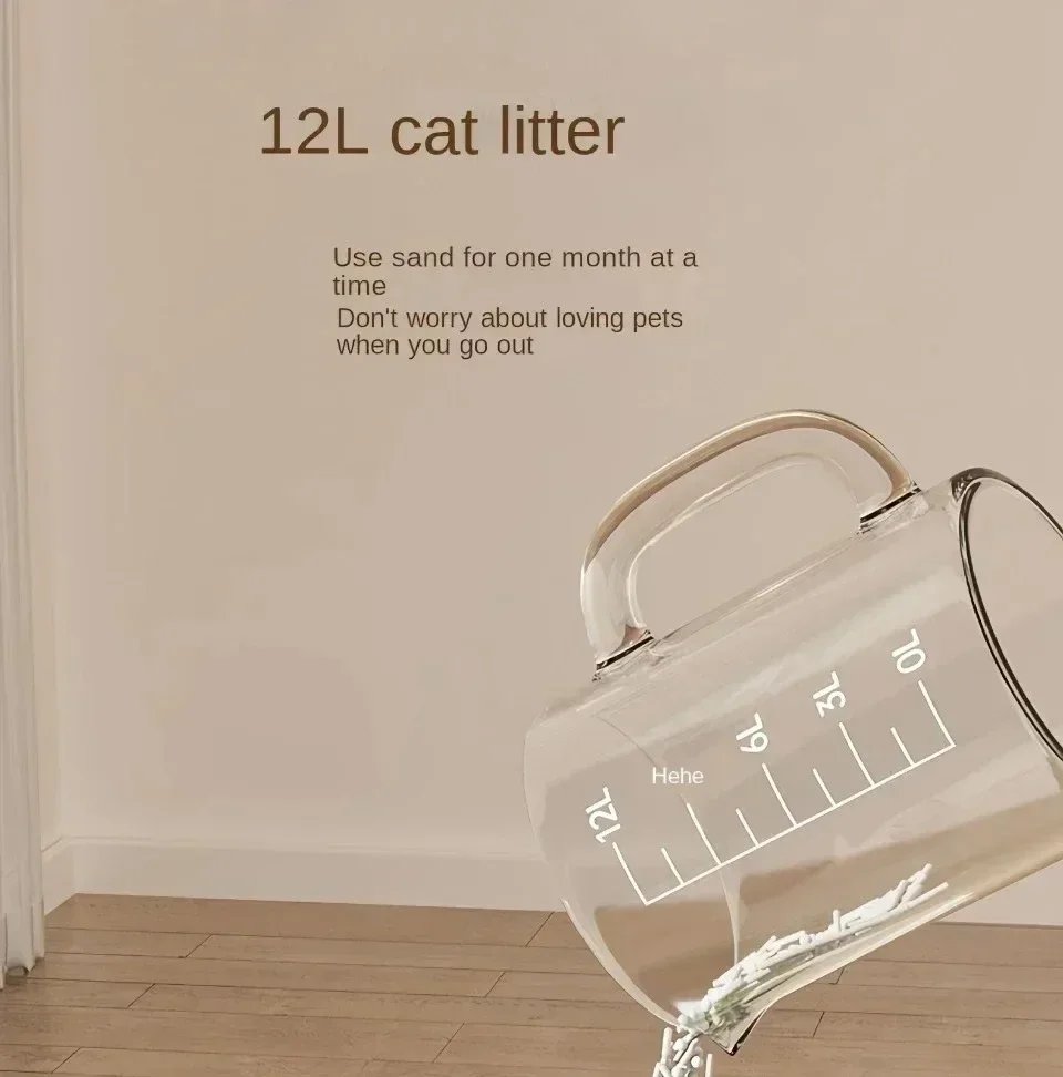 Bac à Litière Ouvert pour Chat, Bac à Sable Épais, Semi-Fermé, Côté Haut, Résistant aux Éclaboussures, avec Pelle, Fournitures pour Animaux de Compagnie