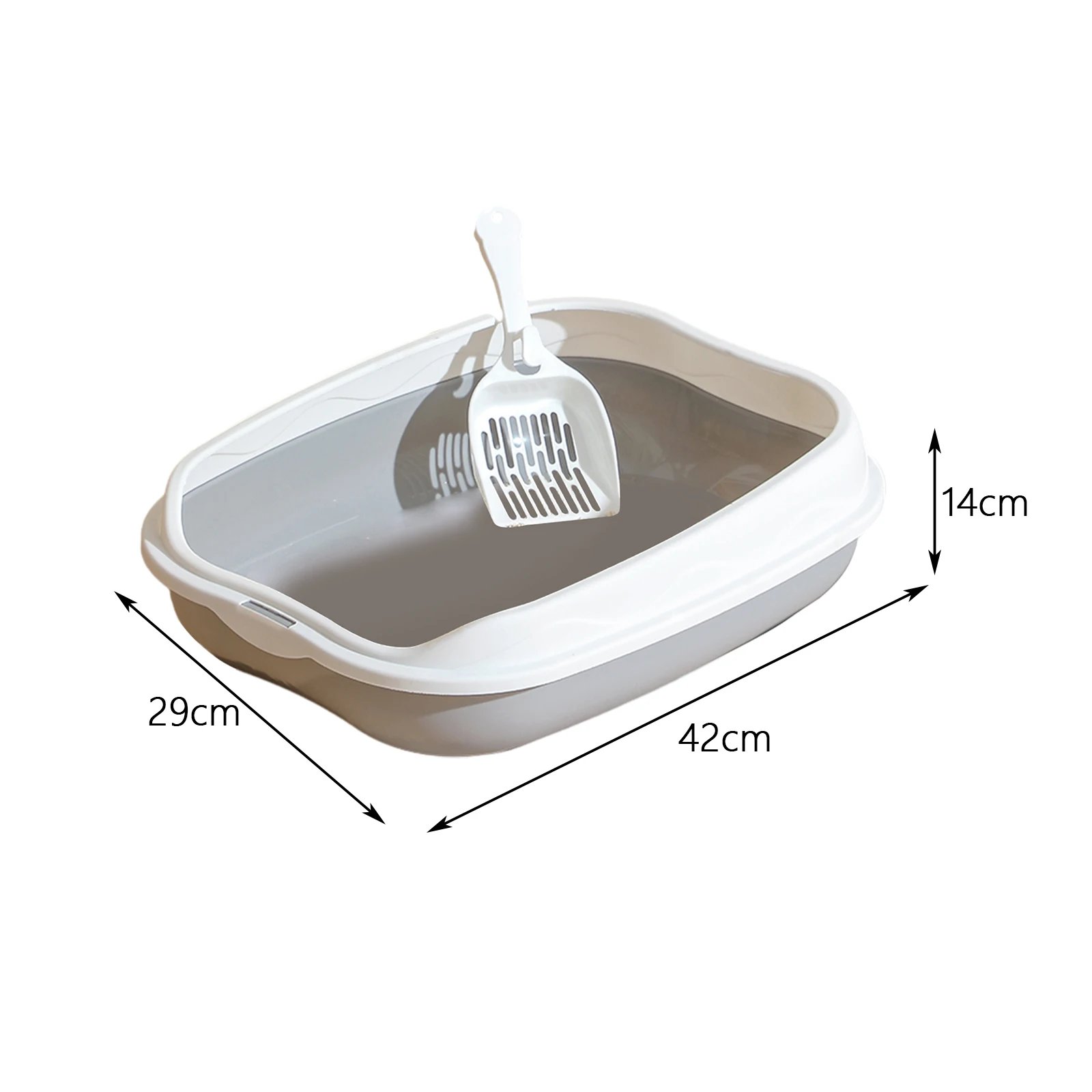 Bac à Litière Portable pour Chat, Bassin de Lit PerfecSemi Fermé, Poêle à Litière pour Chaton, Toilettes pour Lapin, Chats Moyens et Grands, Petits Animaux