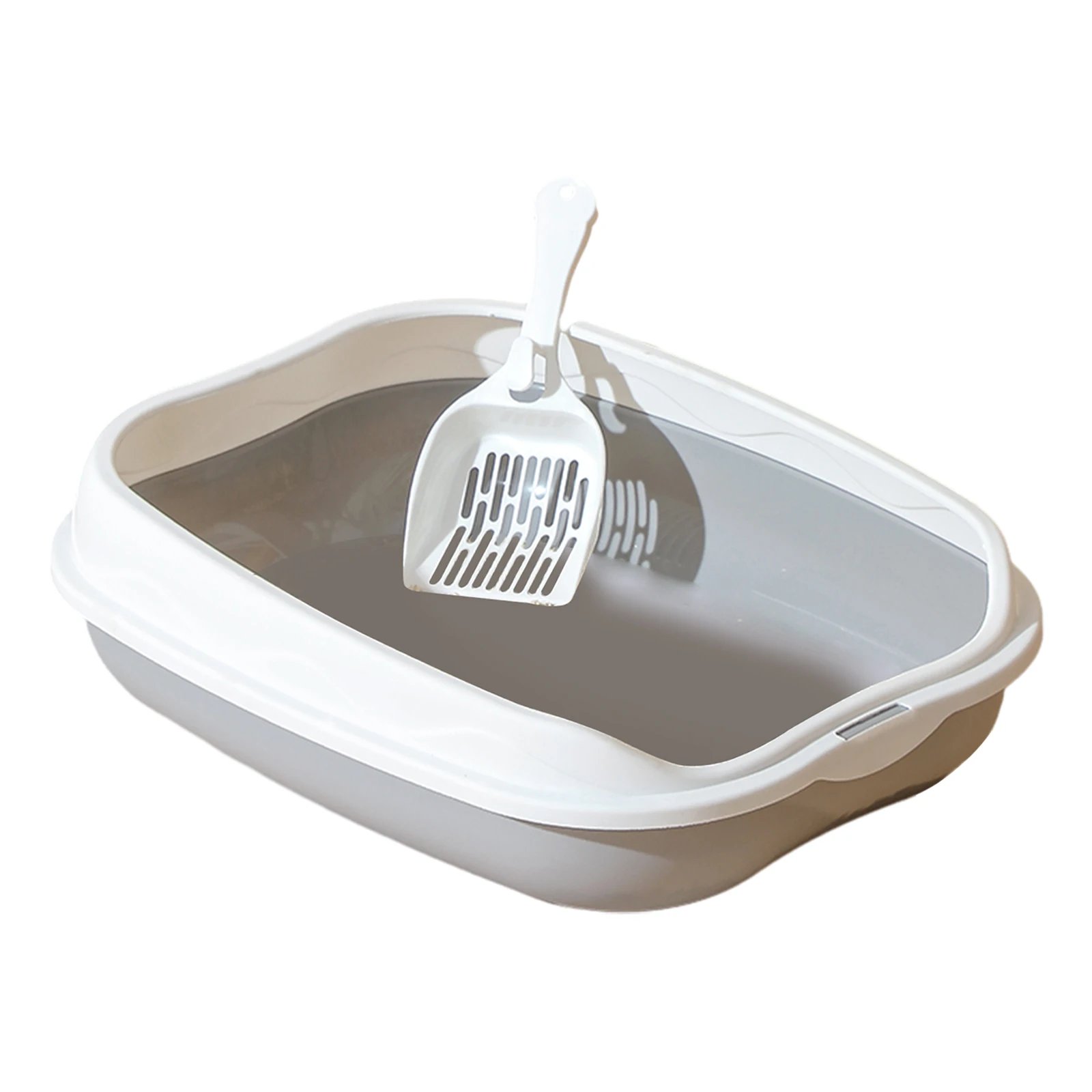 Bac à Litière Portable pour Chat, Bassin de Lit PerfecSemi Fermé, Poêle à Litière pour Chaton, Toilettes pour Lapin, Chats Moyens et Grands, Petits Animaux