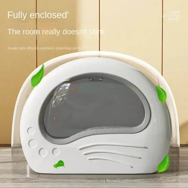 Bac à litière pour chat de type entièrement fermé | toilettes pour chat, extra large – Image 2