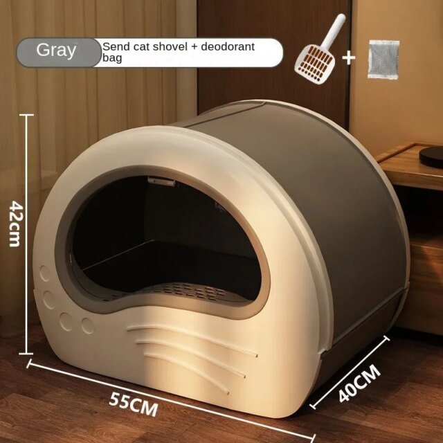Bac à litière pour chat de type entièrement fermé | toilettes pour chat, extra large – Image 5