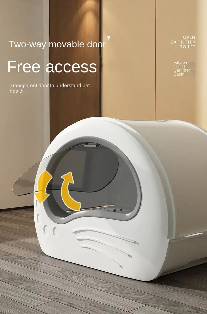 Bac à litière pour chat de type MELType entièrement fermé, anti-éclaboussures et isolation des odeurs, toilettes pour chat, extra large Bac à litière pour chat de type MELType entièrement fermé, anti-éclaboussures et isolation des odeurs, toilettes pour chat, extra large