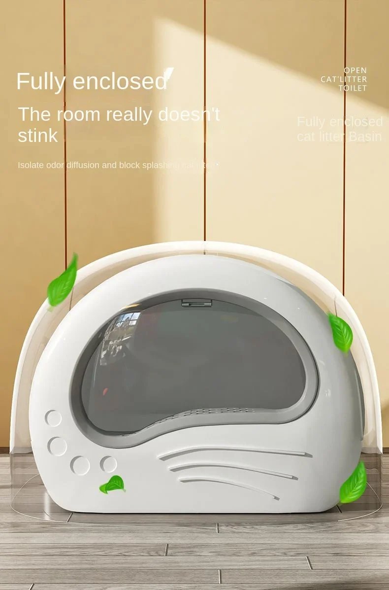 Bac à litière pour chat de type MELType entièrement fermé, anti-éclaboussures et isolation des odeurs, toilettes pour chat, extra large Bac à litière pour chat de type MELType entièrement fermé, anti-éclaboussures et isolation des odeurs, toilettes pour chat, extra large