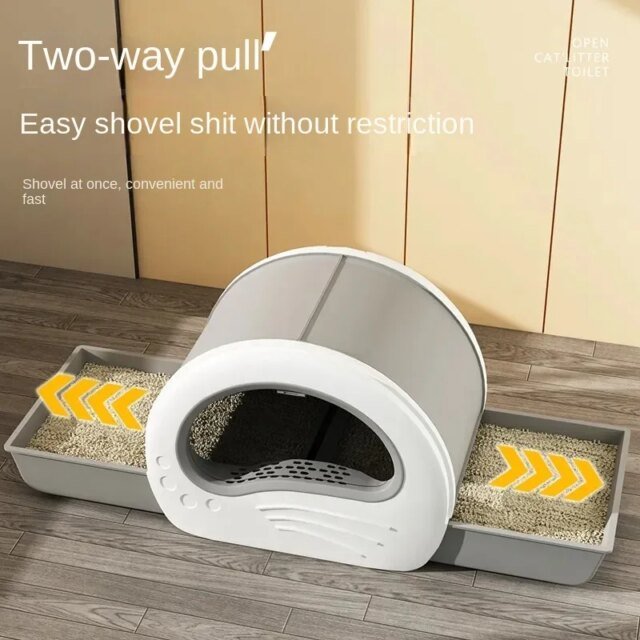 Bac à litière pour chat de type entièrement fermé | toilettes pour chat, extra large – Image 3