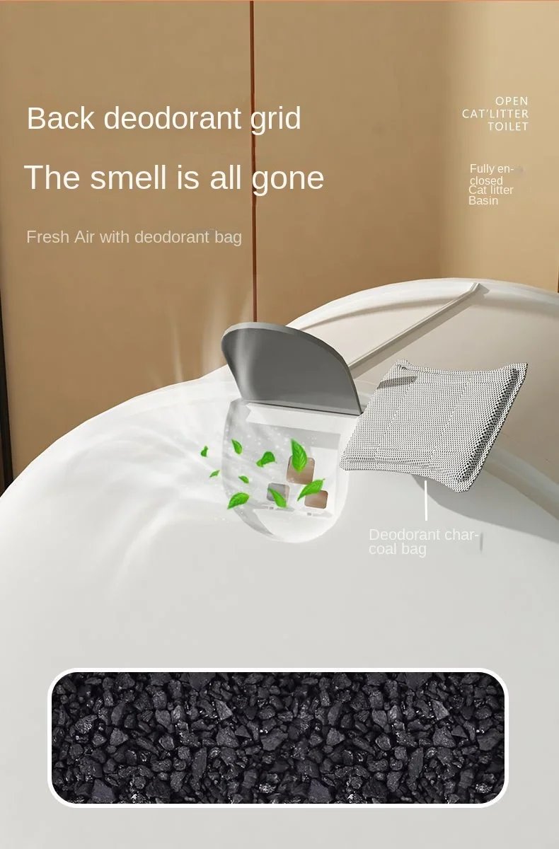 Bac à litière pour chat de type MELType entièrement fermé, anti-éclaboussures et isolation des odeurs, toilettes pour chat, extra large Bac à litière pour chat de type MELType entièrement fermé, anti-éclaboussures et isolation des odeurs, toilettes pour chat, extra large
