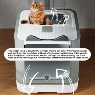 Bac à litière entièrement fermé pliable avec couvercle | lumière désodorisante UV grand bac à litière pour chat – Image 6