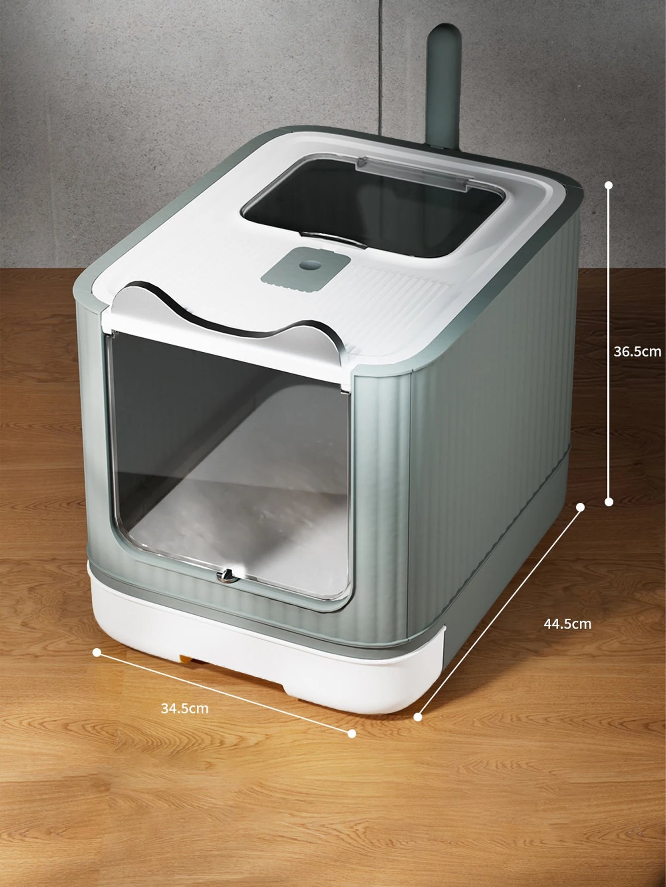 Bac à litière entièrement fermé pliable avec couvercle, oreille de chat et bois de cerf, lumière désodorisante UV, sortie supérieure, grand bac à litière pour chat, 2 en 1, MELLarge