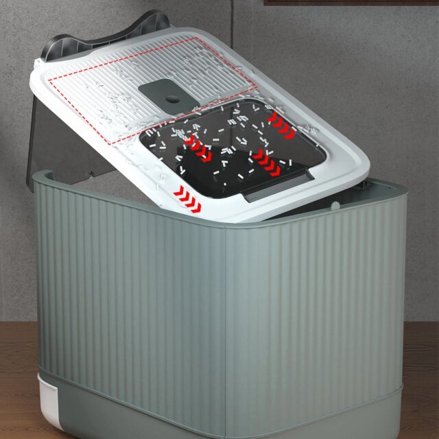 Bac à litière entièrement fermé pliable avec couvercle | lumière désodorisante UV grand bac à litière pour chat – Image 5