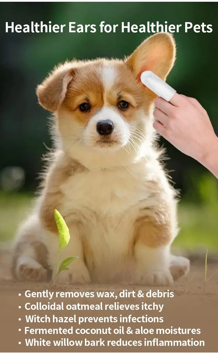 Produits de nettoyage des oreilles pour animaux de compagnie, soins des oreilles, élimination des acariens, du bout des doigts, nettoyage des oreilles de chat et de chien, produits pour animaux de compagnie