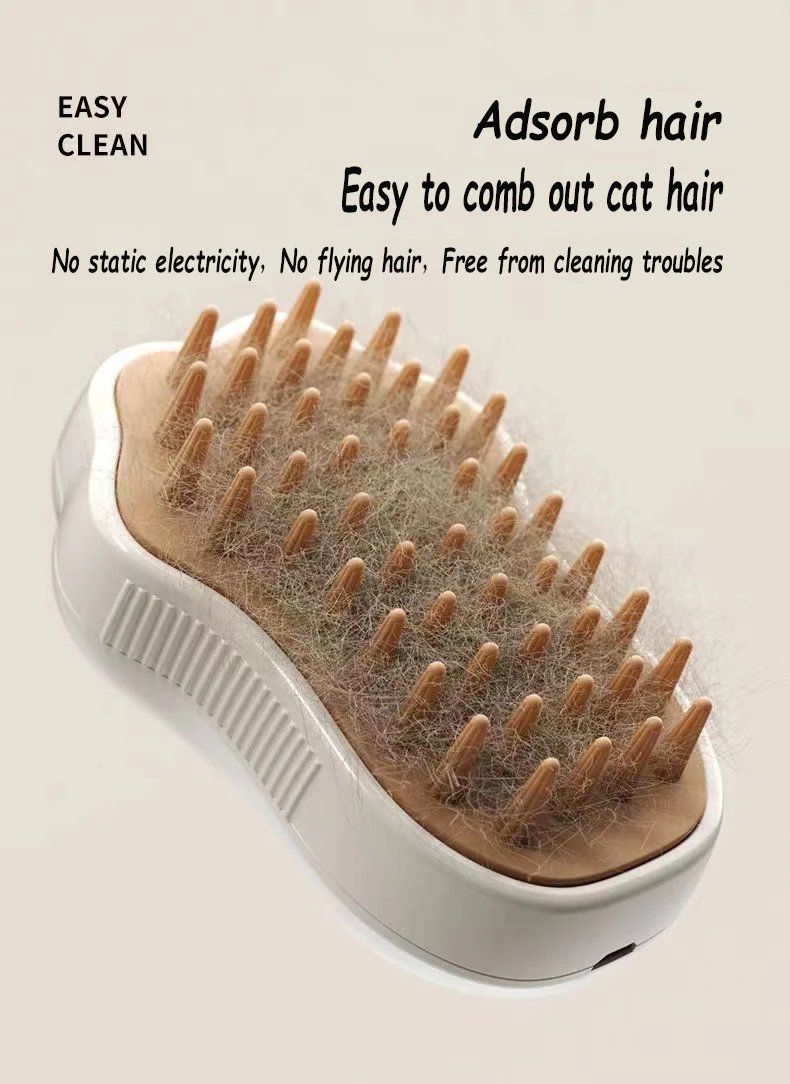 Brosse à Vapeur Électrique 3 en 1 pour Animaux de Compagnie, Peigne pour Chien et Chat, Énergie, Toilettage, Épilation