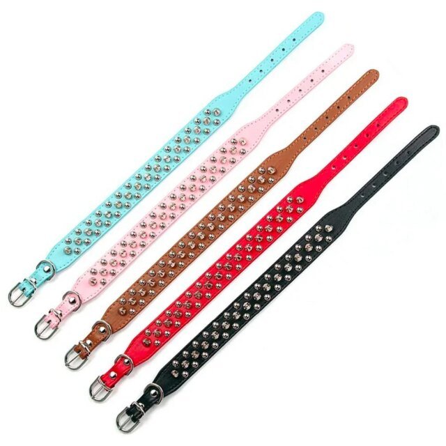 Sangle de cou réglable en cuir PU pour animal de compagnie | collier à pointes | fournitures pour chien – Image 4