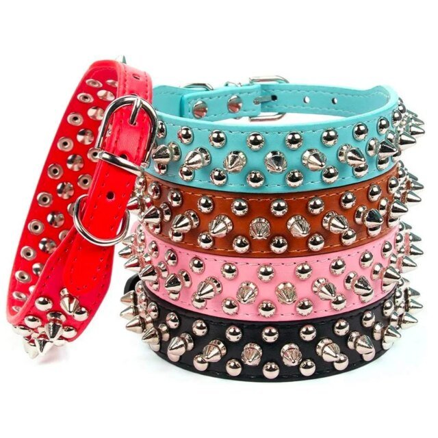 Sangle de cou réglable en cuir PU pour animal de compagnie | collier à pointes | fournitures pour chien – Image 2