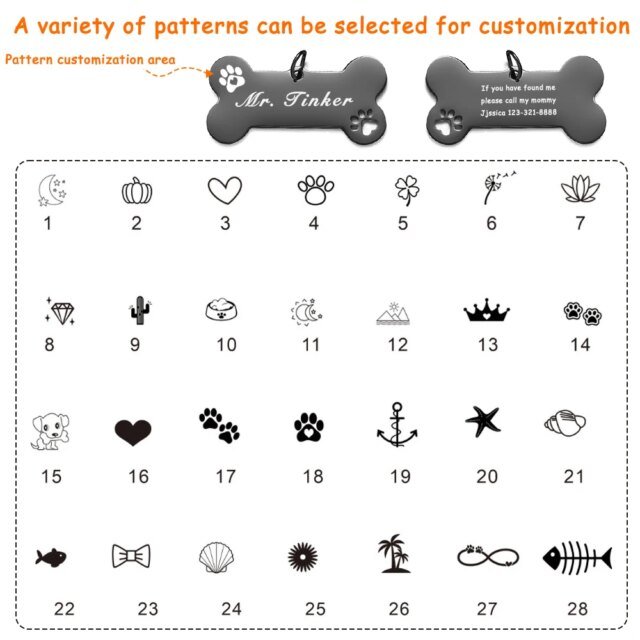 Plaque signalétique en acier brillant personnalisé pour chien | gravure gratuite, colliers anti-perte pour chat et chien | accessoires pour animaux de compagnie – Image 5