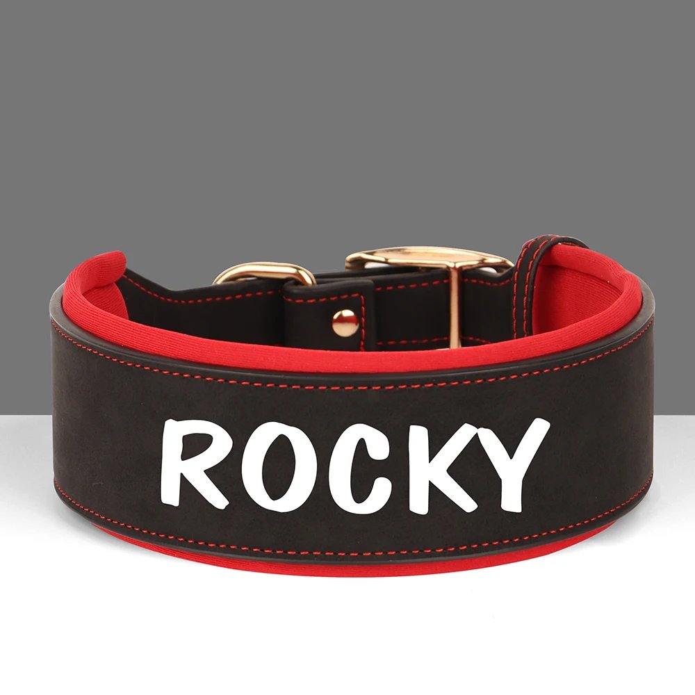 Collier en cuir PU personnalisé pour animaux de compagnie, collier de chien large, étiquette personnalisée, doux, petits chiens moyens et grands, Pitbull et Buldog