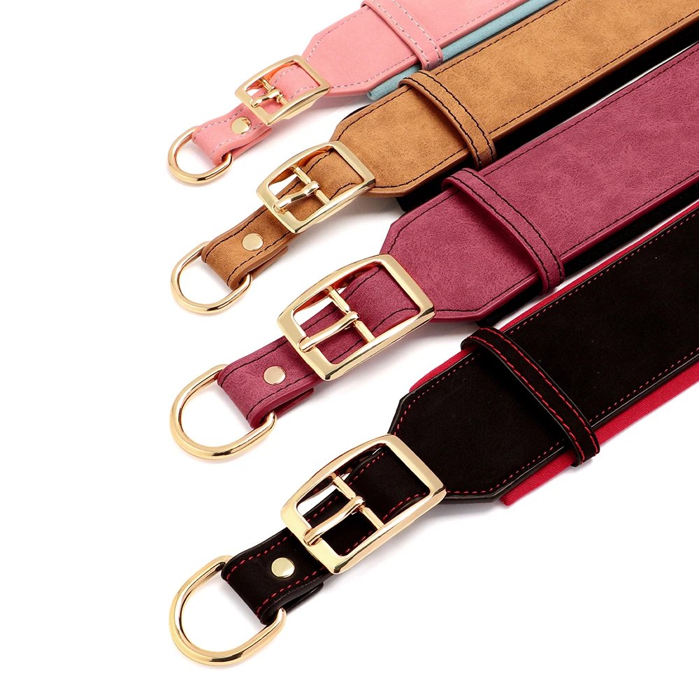 Collier en cuir PU personnalisé pour animaux de compagnie, collier de chien large, étiquette personnalisée, doux, petits chiens moyens et grands, Pitbull et Buldog