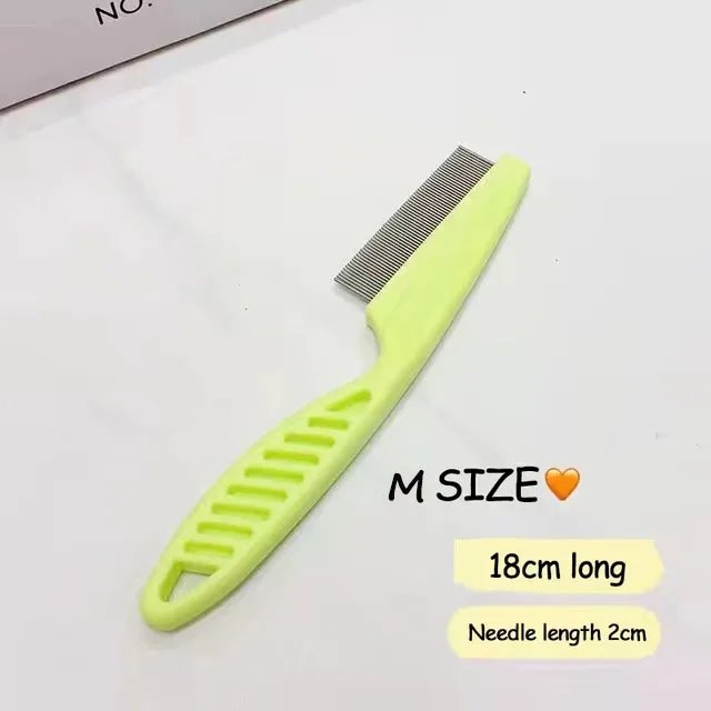 Peigne à puces en acier inoxydable pour animaux de compagnie, peigne à perte de poils, brosse confortable pour chat et chien, outils de toilettage, 1 pièce, 2 pièces