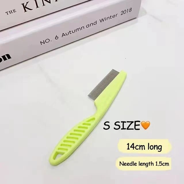 Peigne à puces en acier inoxydable pour animaux de compagnie, peigne à perte de poils, brosse confortable pour chat et chien, outils de toilettage, 1 pièce, 2 pièces