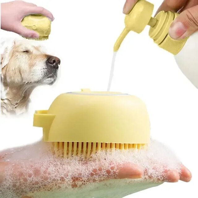 Gants de massage en silicone souple pour animaux de compagnie｜brosse de lavage de bain pour chien