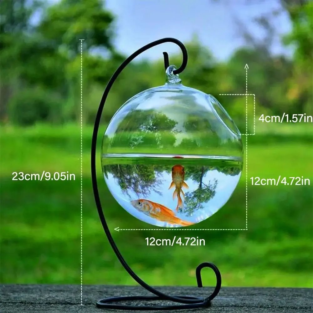 Vase à Poissons Précieux en Verre de Conface de Forme Ronde ou Rectangulaire, Ornement Transparent avec Support T1, pour Aquarium, Décoration de la Maison Vase à Poissons Précieux en Verre de Conface de Forme Ronde ou Rectangulaire, Ornement Transparent avec Support T1, pour Aquarium, Décoration de la Maison