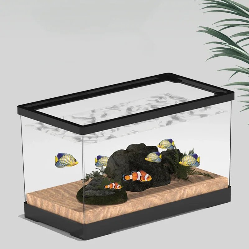 Aquariums transparents et aquariums en plastique l'horloge, poignées anti-chute, tortue amovible, boîte d'élevage, aquarium précieux, aquariums de poissons rouges