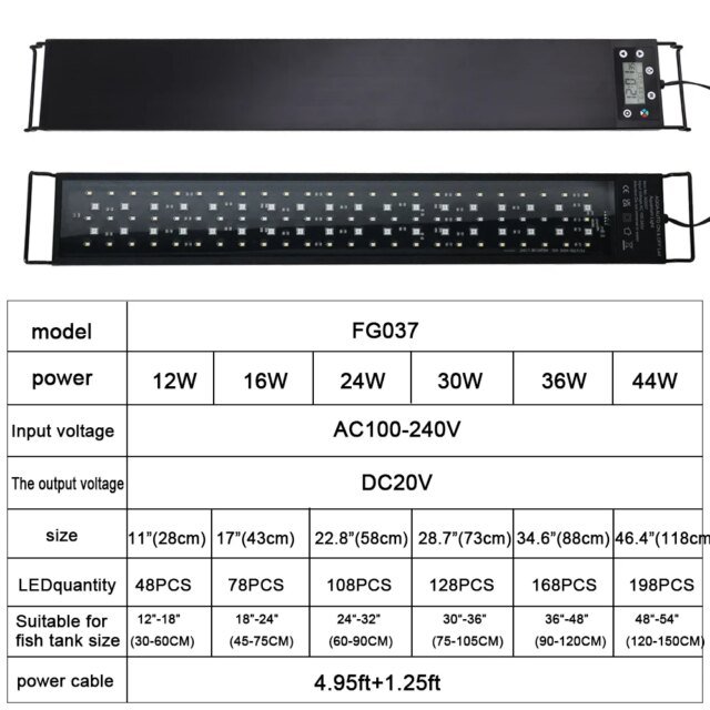 Full LED Fish Precious Lighting | Lampe de croissance des plantes | Décoration d'aquarium – Image 6