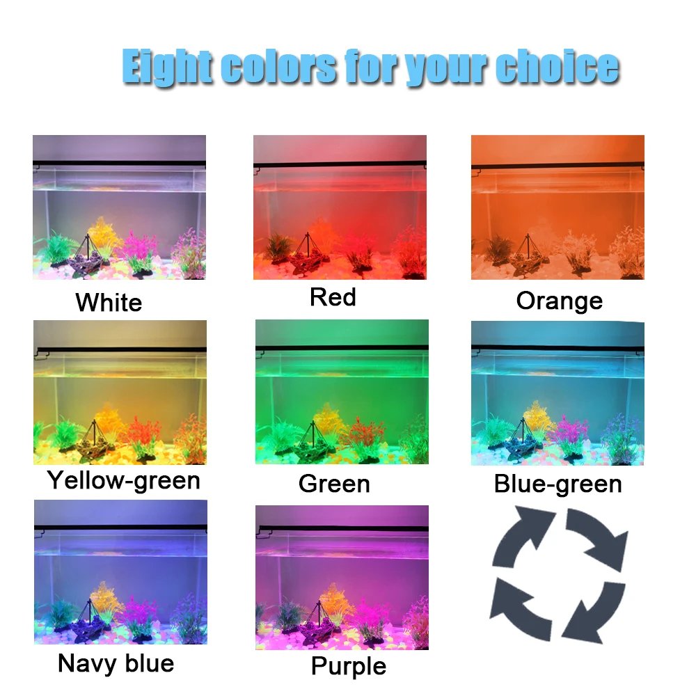 Full LED Fish Precious Lighting, Lampe de croissance des plantes, Décoration d'aquarium, Étanche IP68, 24/7 V-100V, 30-60cm, 240